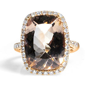 8.49carat Rose Gold Diamond Morganite Ring