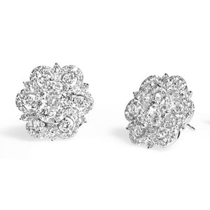 2.75cts Flower Motif Diamond Earrings