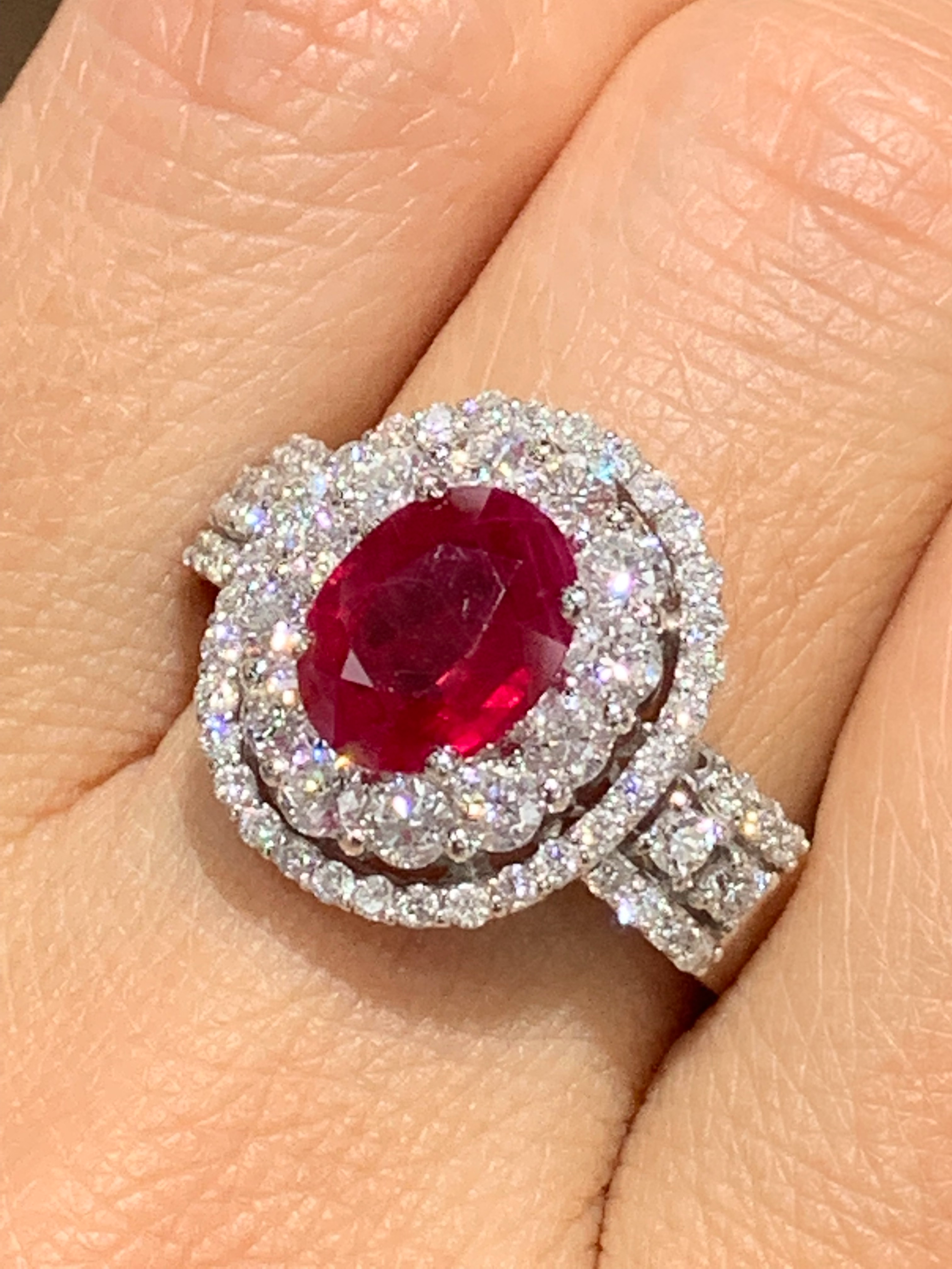 Ruby And Diamond Right Hand Ring 2.62ctw