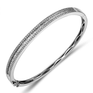 1.39ctw Diamond White Gold Bangle Bracelet