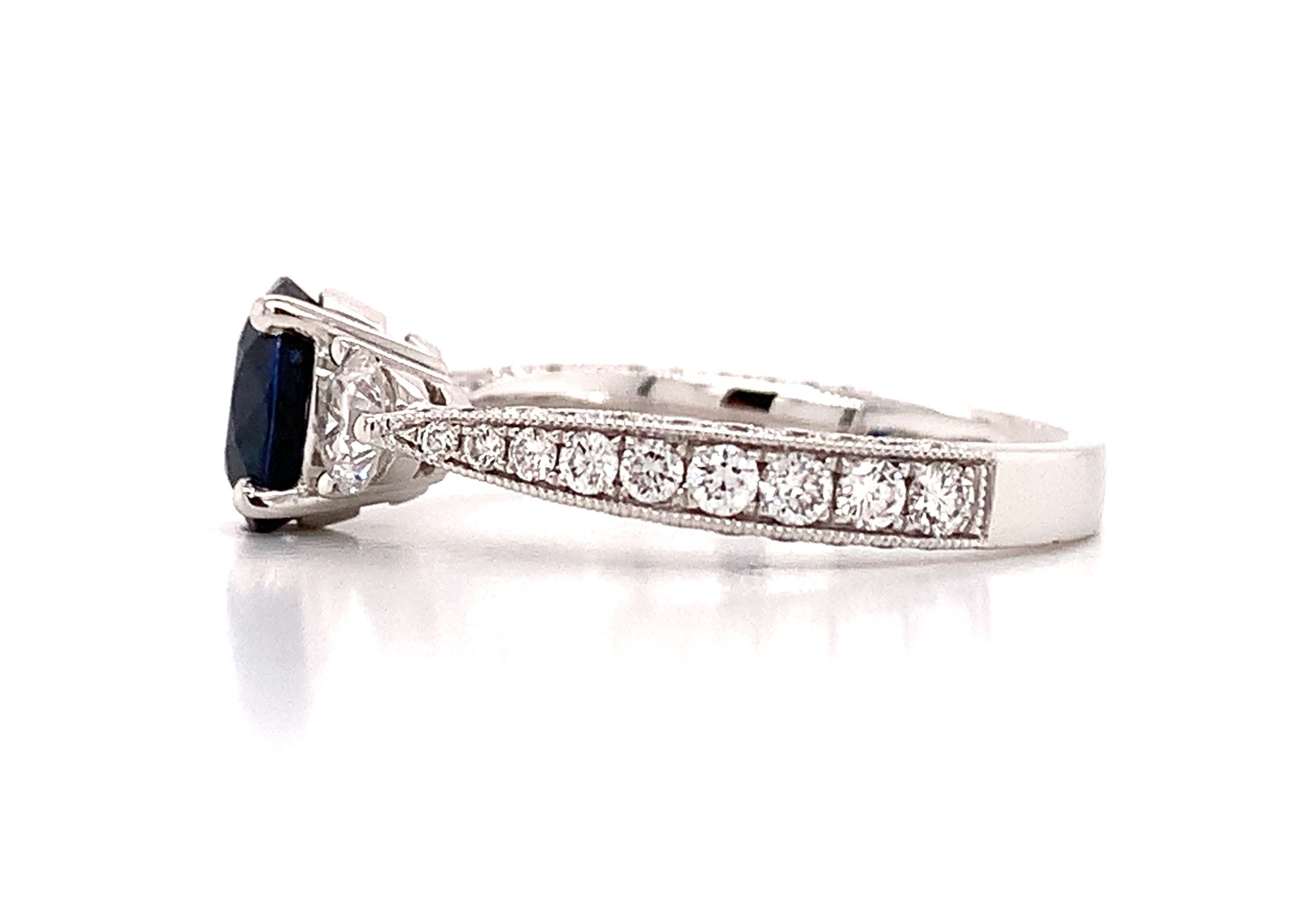 1.41ct Antique Style Sapphire And Diamond Ring