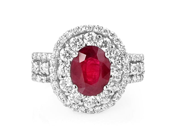 Ruby And Diamond Right Hand Ring 2.62ctw