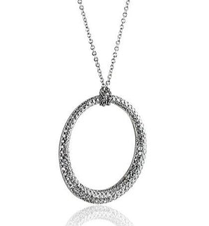 Pave Diamond Circle Pendant 1.42ctw