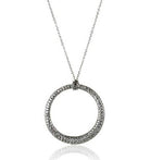 Pave Diamond Circle Pendant 1.42ctw