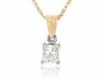 0.54ct Princess Cut Solitaire Diamond Pendant