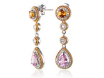 Multi-Color Sapphire And Diamond Drop Earrings