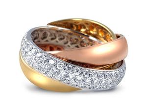 2.43ctw Diamond Designer Inspired Trinity Ring