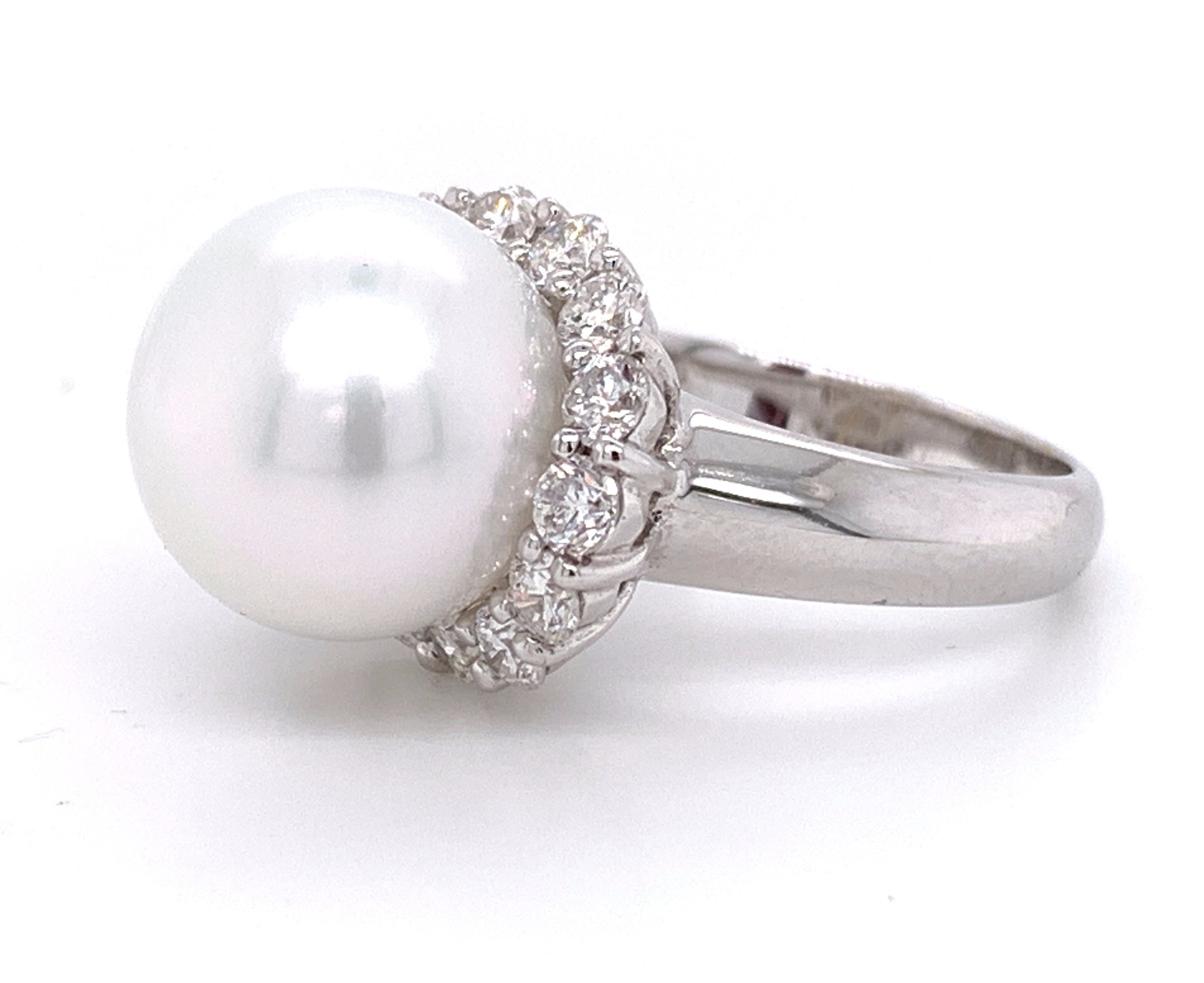 1.07ct t.w. Diamond And Pearl Ring