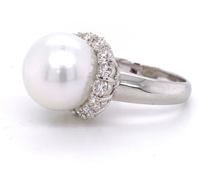 1.07ct t.w. Diamond And Pearl Ring