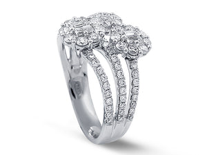 Flower Motif Diamond Right Hand Ring