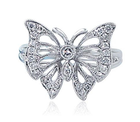 Butterfly Diamond Right Hand Ring 0.26cts