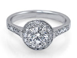 0.95CT T.W. Round Brilliant Cut Diamond Halo Engagement Ring