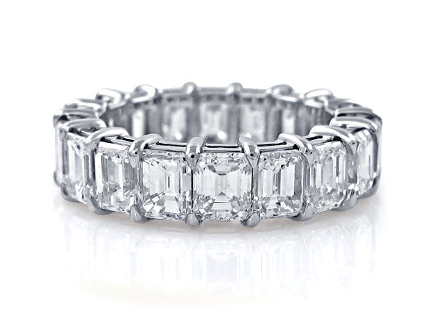 Emerald Cut Eternity Ring in Platinum 8.46ctw