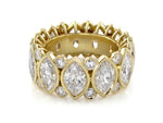 Marquise And Round Diamond Eternity Statement Ring 8.98ct tw