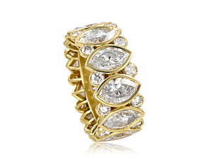 Marquise And Round Diamond Eternity Statement Ring 8.98ct tw