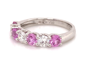 1.49ct tw Pink Sapphire & Diamond Alternating Ring