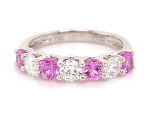 1.49ct tw Pink Sapphire & Diamond Alternating Ring