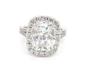 5.06CT T.W. Henri Daussi Cushion Cut Engagement Ring - HANIKEN JEWELERS NEW-YORK