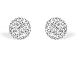 2.14ctw Diamond Cluster Halo Stud Earrings