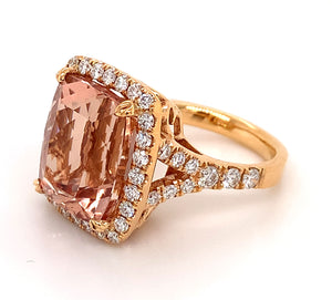 11.37 ctw Morganite Ring with Diamonds