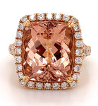 11.37 ctw Morganite Ring with Diamonds