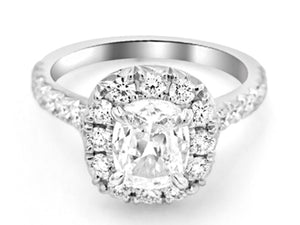 Henri Daussi Signed GIA Certified 1.66ct tw Cushion-cut Ring