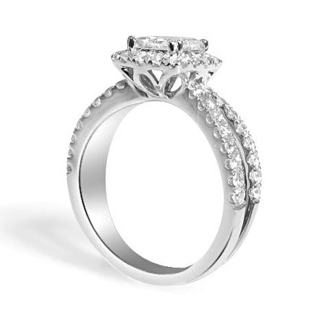 1.78ct tw Totaling GIA Certified Center Princess Cut 1.01ct tw Engagement Anniversary Ring