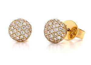 Ball Shape Pave Diamond Earrings 0.34ctw