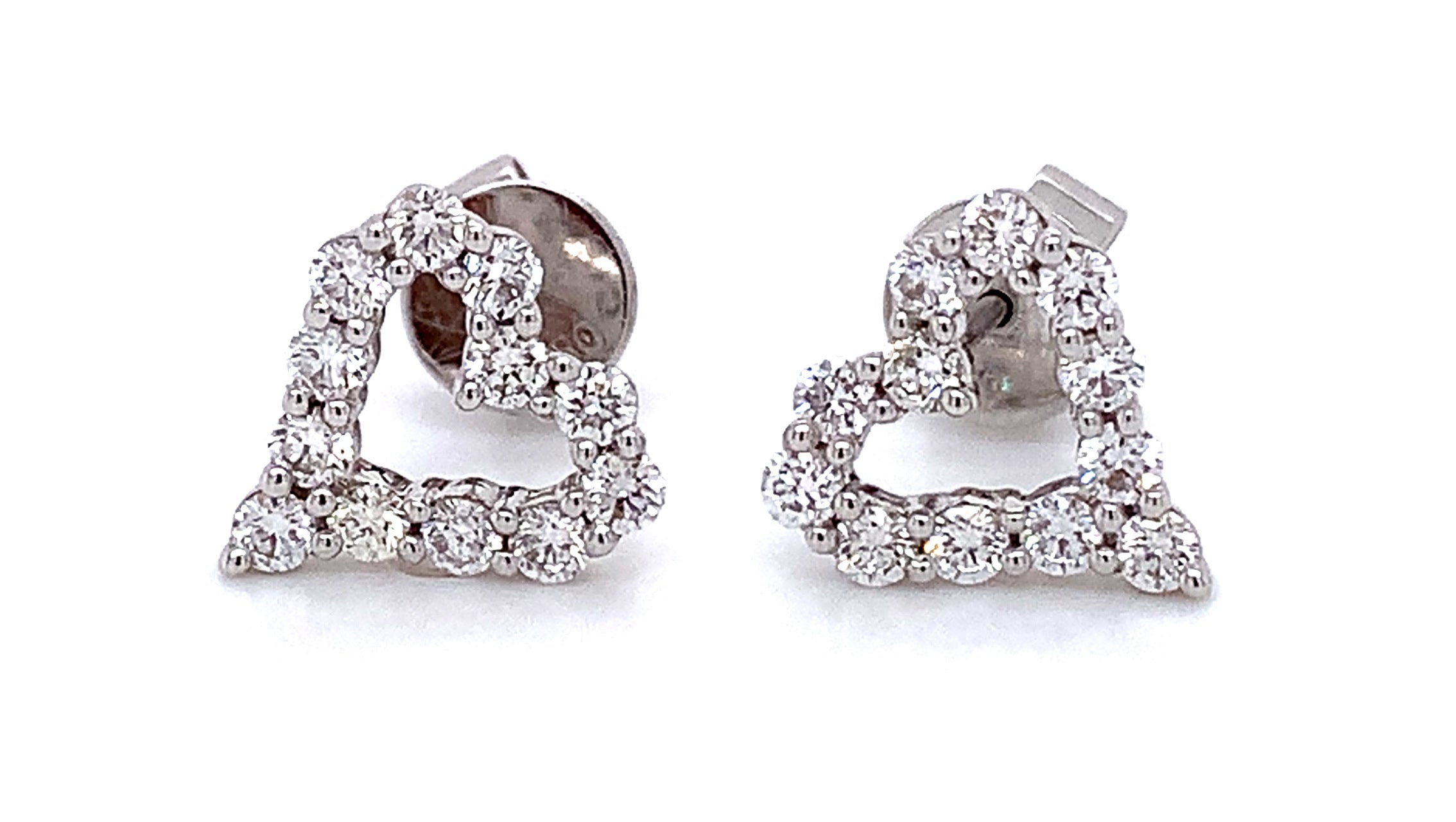 Diamond 0.73ct t.w. Open Heart Earrings - HANIKEN JEWELERS NEW-YORK