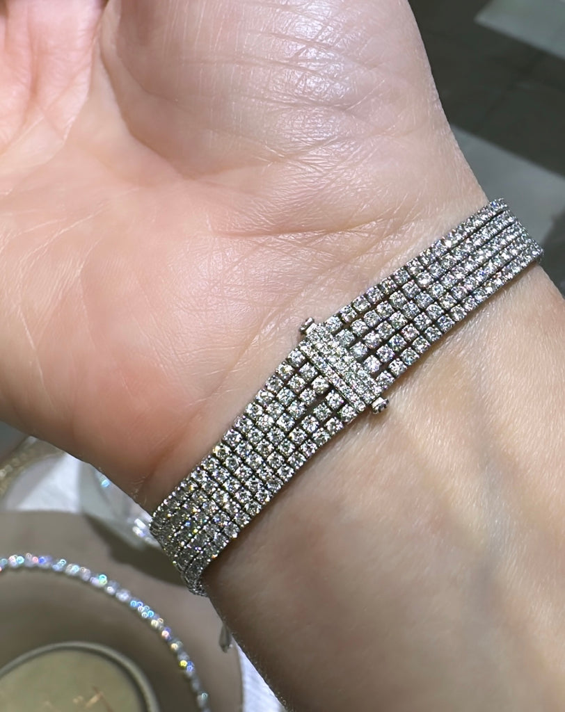 Five Row Diamond Tennis Bracelet Haniken Jewelers New York