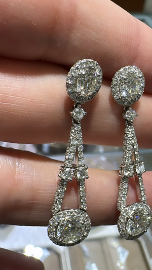 5.24ctw Art Deco Inspired Dangling Diamond Earrings - HANIKEN JEWELERS NEW-YORK