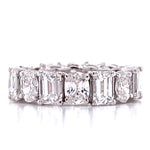 Platinum Oval and Emerald Cut Alternating Diamond Eternity Band - HANIKEN JEWELERS NEW-YORK