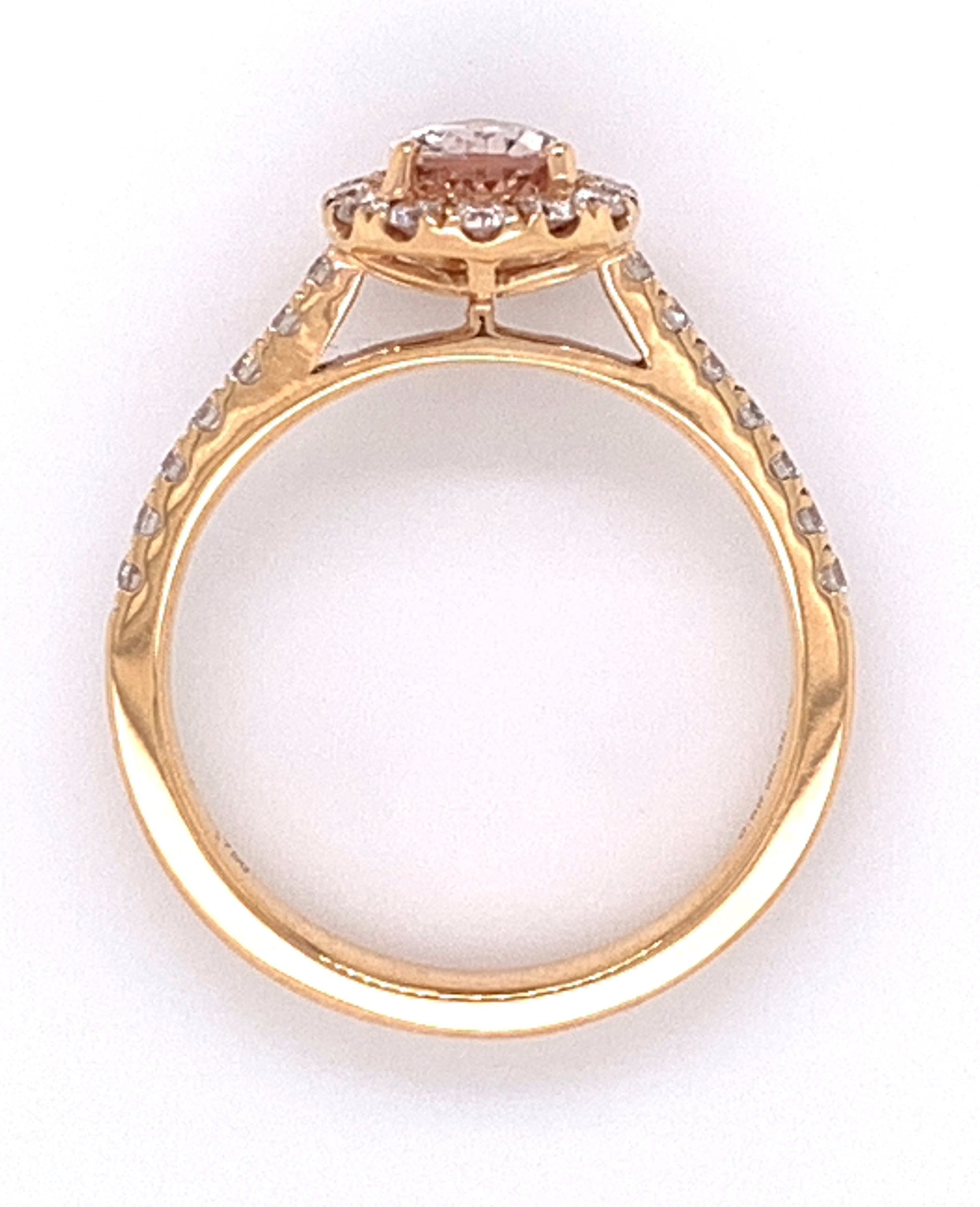 1.05ct tw Pear Shape Morganite and Diamond Ring