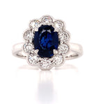 Royal Blue Sapphire & Diamond Ring