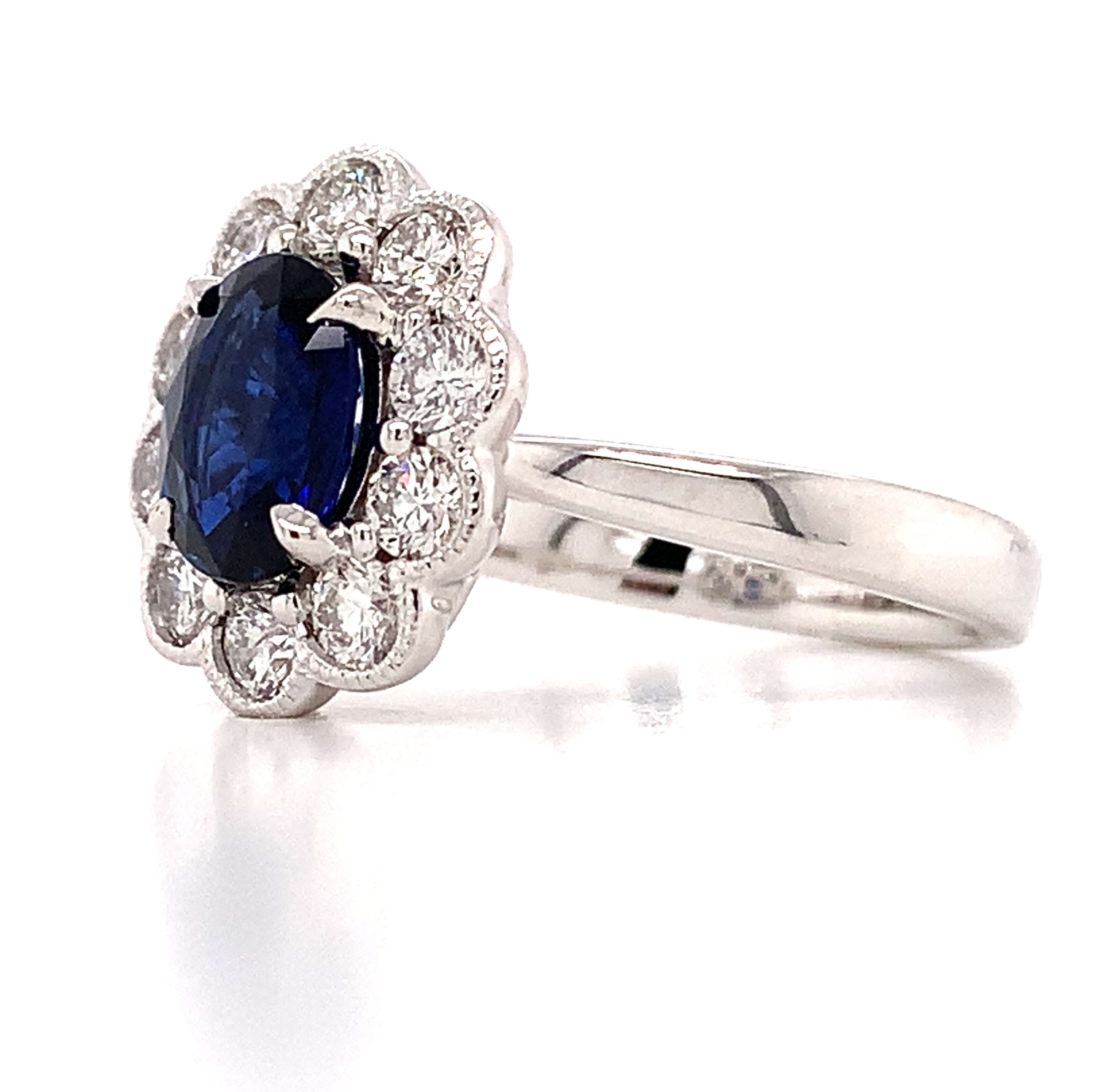 Royal Blue Sapphire & Diamond Ring