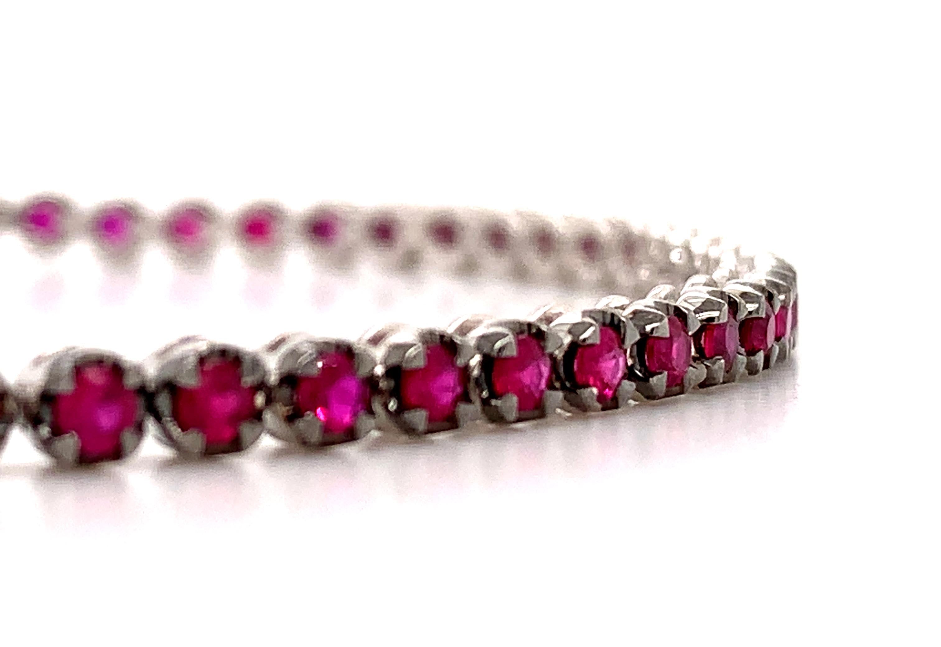 Ruby Gem Stone Tennis Bracelet 2.32ct t.w.