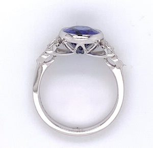 Oval Tanzanite Diamond Antique Style Ring