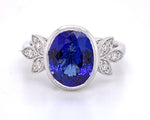 Oval Tanzanite Diamond Antique Style Ring