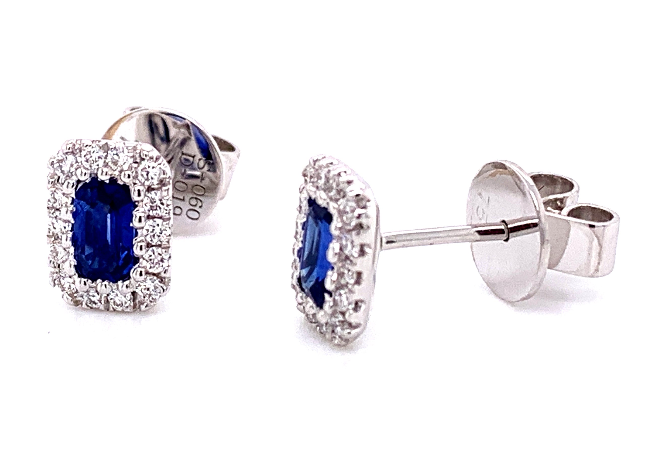 Sapphire And Diamond Push Back Earrings