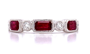 Ruby And Diamond Celebration Stackable Ring