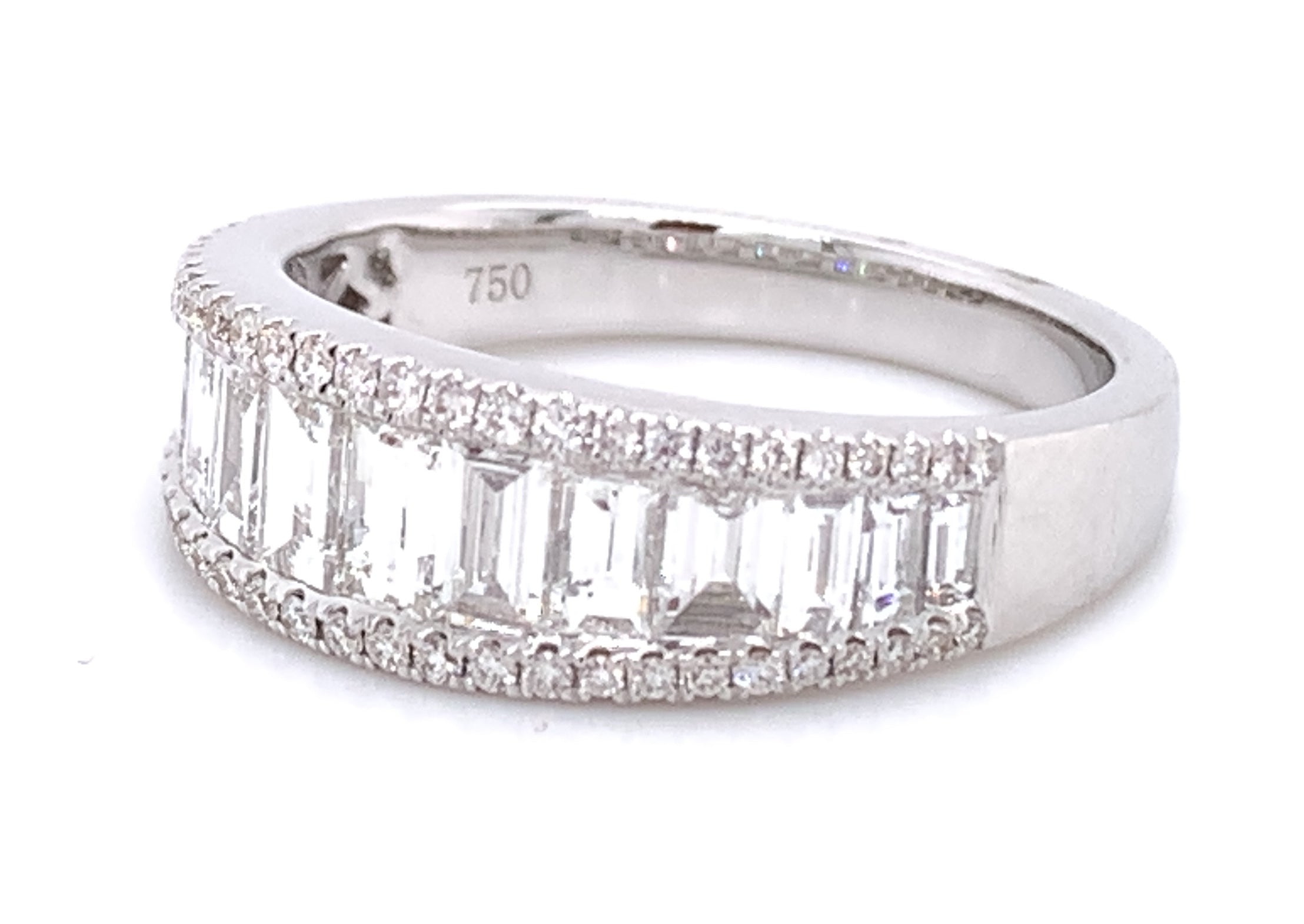 Baguette and Round Cut Diamond Ring 1.26ct tw