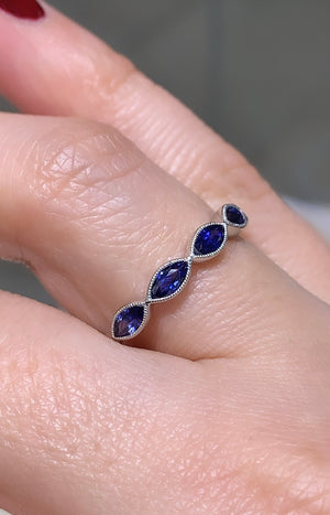 Blue Sapphire Celebration Stackable Ring