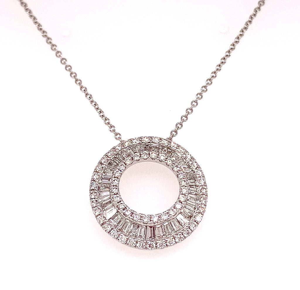 0.93ctw Diamond Gradual Circle of Life Pendant Necklace