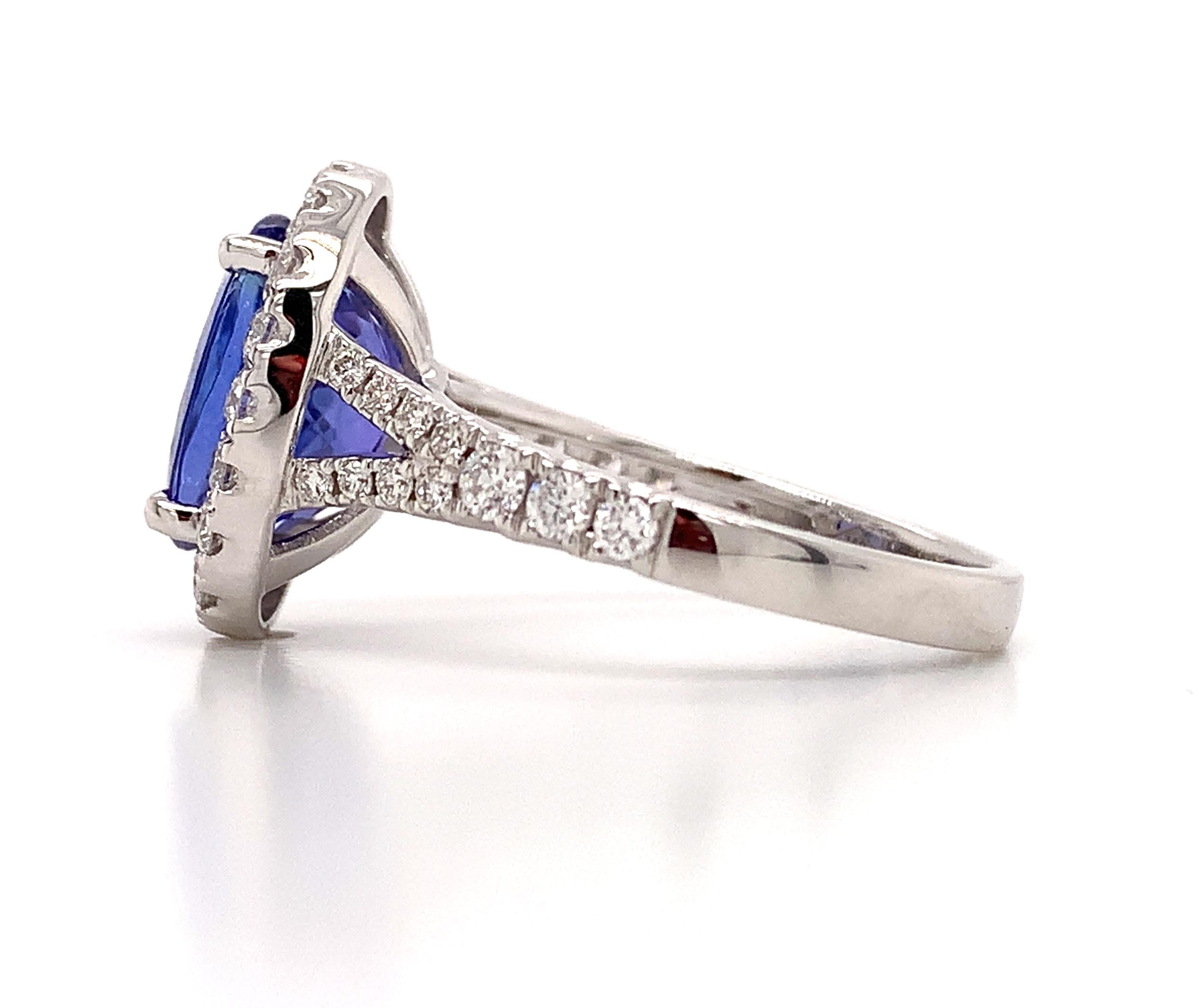 Ladies 3.74ct Oval Cut Tanzanite & Diamond Ring