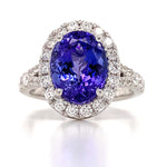 Ladies 3.74ct Oval Cut Tanzanite & Diamond Ring