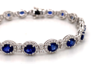 8.28ctw Royal Blue Sapphire & 2.45ctw Diamond Fancy Bracelet