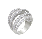 Ladies Diamond Overlap Style White Gold Fancy Ring