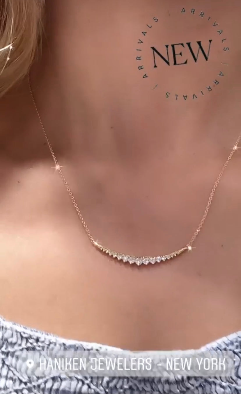 Ladies Gradual Bar Diamond Necklace
