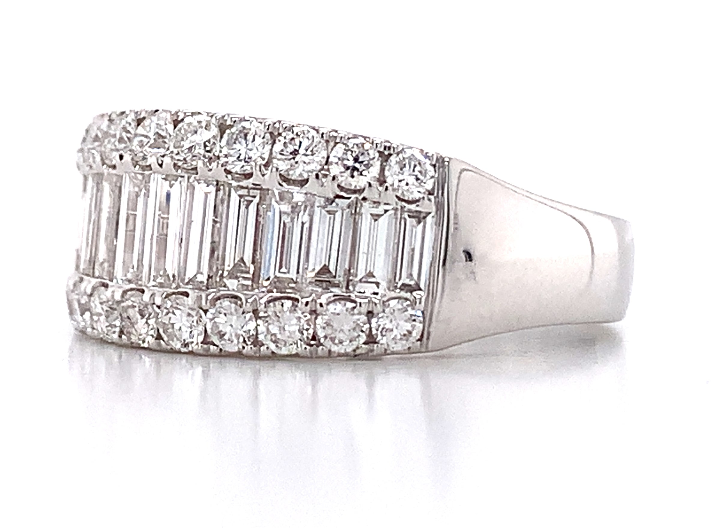 Baguette and Round Cut Diamond Ring 1.58ct t.w.