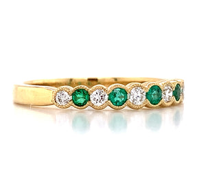 Alternating Diamond And Emerald Band